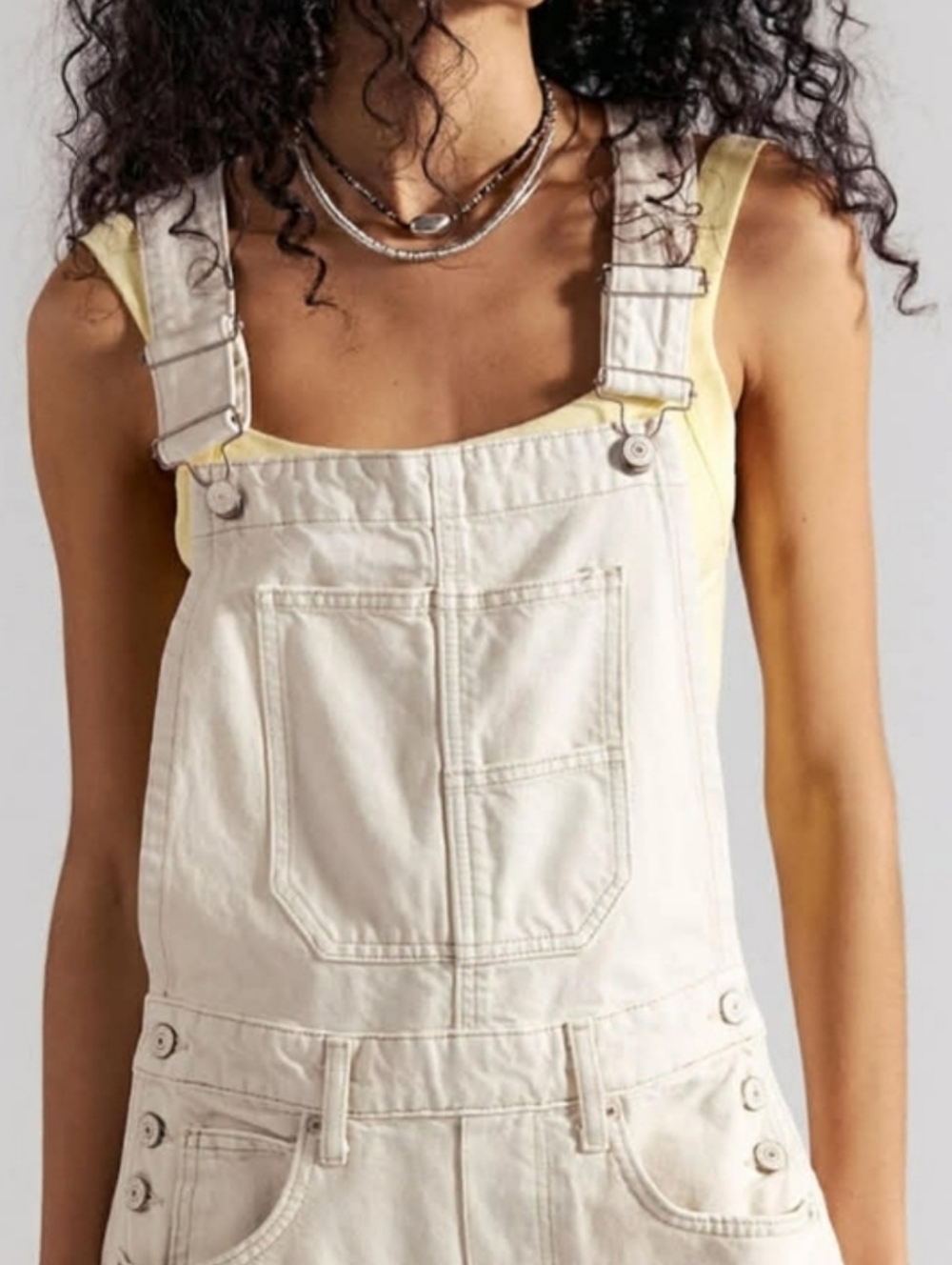 We The Free Lucky You Barrel Overalls, nwot, XS, Cream - Picture 3 of 6